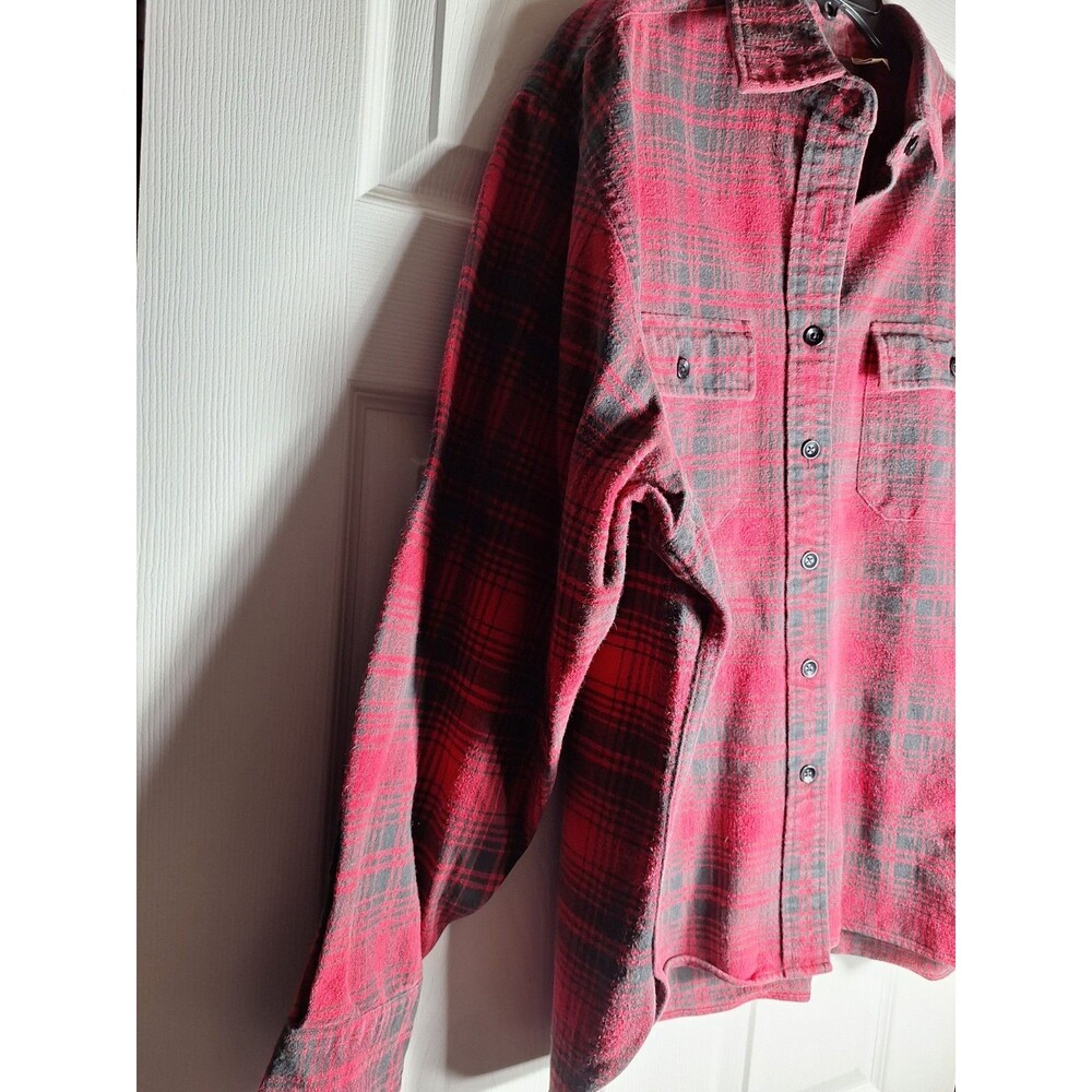 L.L. Bean Womens XL Red Flannel Vintage 90s/80s Button Front Shirt Thick - Picture 5 of 14